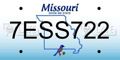 7ESS722 Missouri License Plate