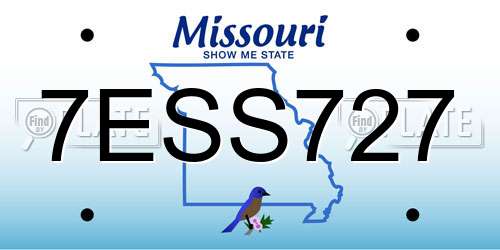 7ESS727 Missouri License Plate
