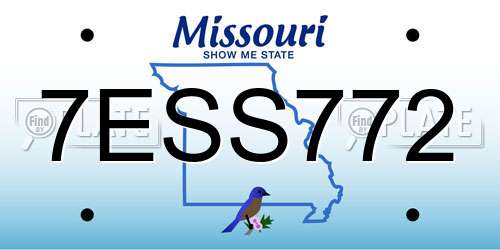 7ESS772 Missouri License Plate