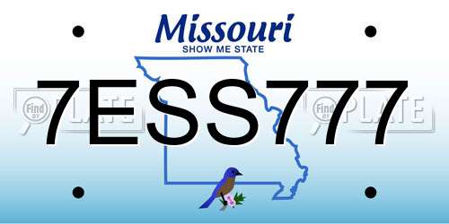 7ESS777 Missouri License Plate