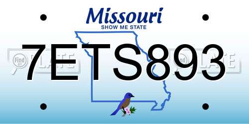 7ETS893 Missouri License Plate