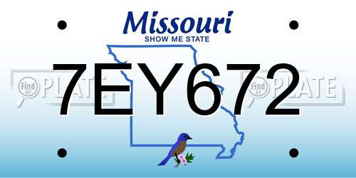 7EY672 Missouri License Plate