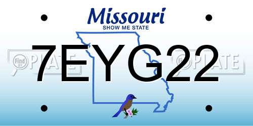 7EYG22 Missouri License Plate