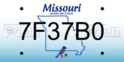 7F37B0 Missouri License Plate