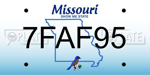 7FAF95 Missouri License Plate