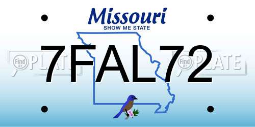 7FAL72 Missouri License Plate