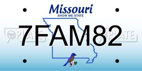 7FAM82 Missouri License Plate