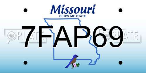 7FAP69 Missouri License Plate