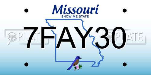 7FAY30 Missouri License Plate