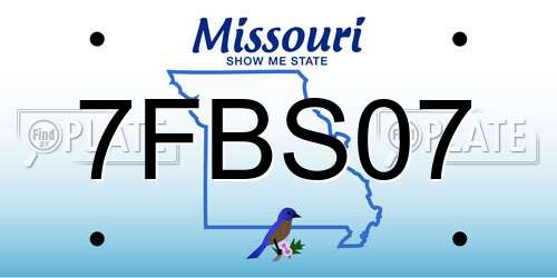 7FBS07 Missouri License Plate