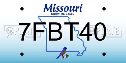 7FBT40 Missouri License Plate