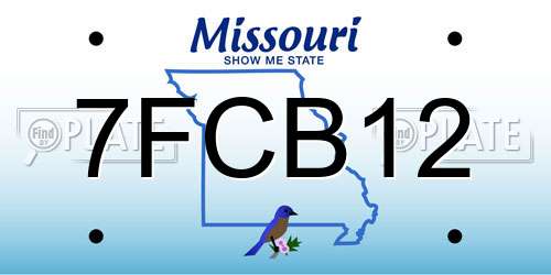 7FCB12 Missouri License Plate