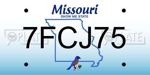 7FCJ75 Missouri License Plate
