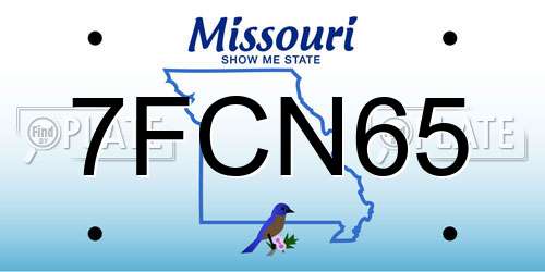 7FCN65 Missouri License Plate