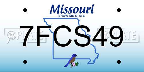 7FCS49 Missouri License Plate