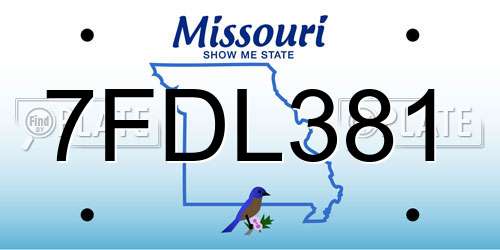 7FDL381 Missouri License Plate