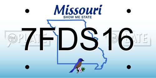 7FDS16 Missouri License Plate