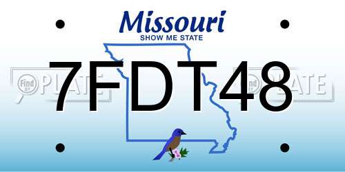 7FDT48 Missouri License Plate