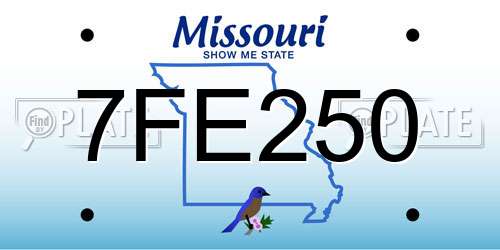 7FE250 Missouri License Plate