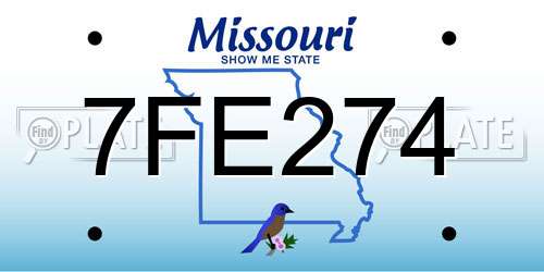 7FE274 Missouri License Plate