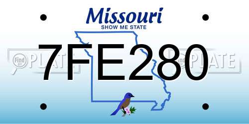 7FE280 Missouri License Plate