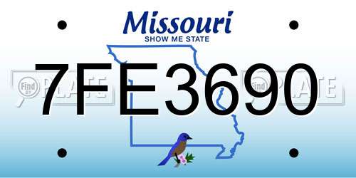 7FE3690 Missouri License Plate