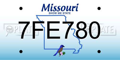 7FE780 Missouri License Plate