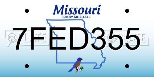 7FED355 Missouri License Plate