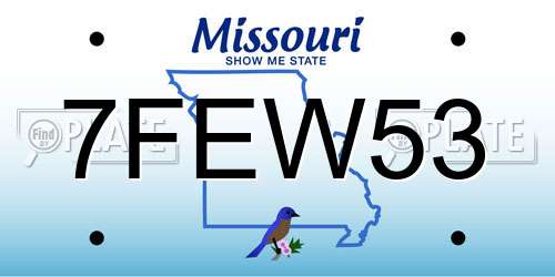 7FEW53 Missouri License Plate
