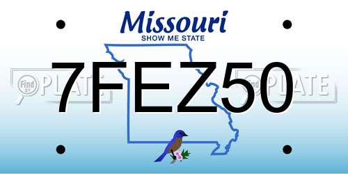 7FEZ50 Missouri License Plate
