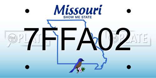 7FFA02 Missouri License Plate
