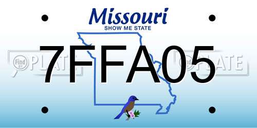 7FFA05 Missouri License Plate