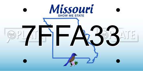 7FFA33 Missouri License Plate