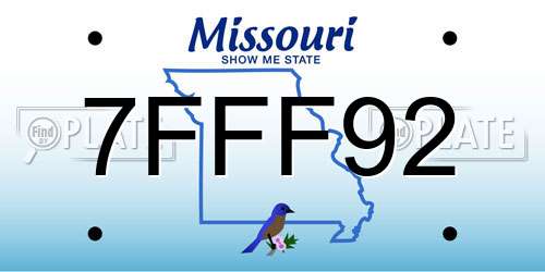 7FFF92 Missouri License Plate