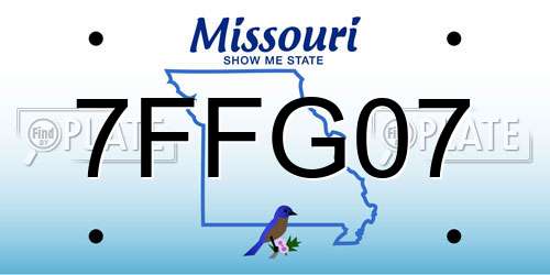7FFG07 Missouri License Plate
