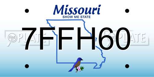 7FFH60 Missouri License Plate