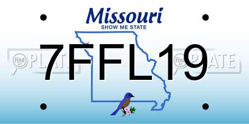 7FFL19 Missouri License Plate