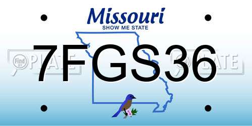 7FGS36 Missouri License Plate