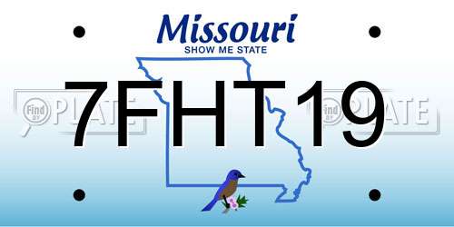 7FHT19 Missouri License Plate