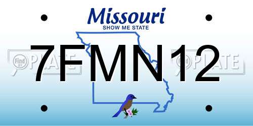 7FMN12 Missouri License Plate