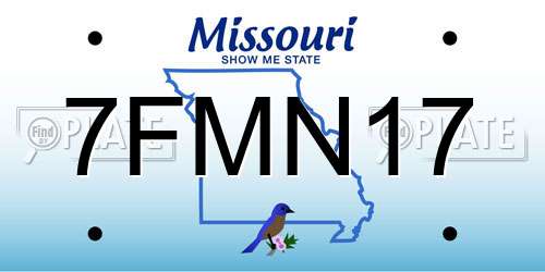 7FMN17 Missouri License Plate