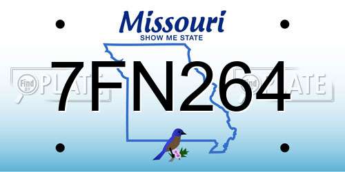7FN264 Missouri License Plate