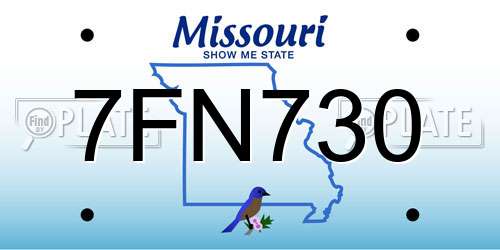 7FN730 Missouri License Plate