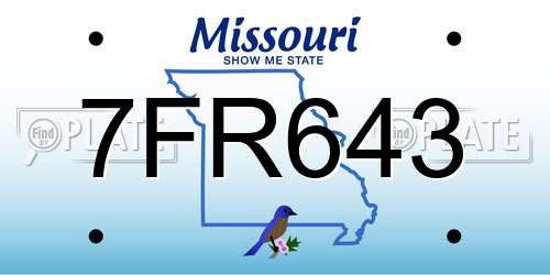 7FR643 Missouri License Plate