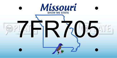 7FR705 Missouri License Plate