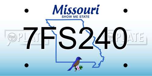 7FS240 Missouri License Plate