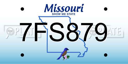 7FS879 Missouri License Plate