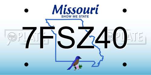 7FSZ40 Missouri License Plate