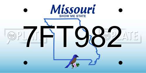 7FT982 Missouri License Plate