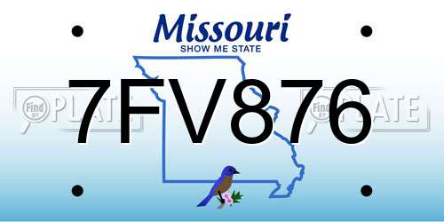 7FV876 Missouri License Plate